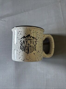 Liquid logic Say Yes to Adventure Colorado Speckled Ceramic Mug - White